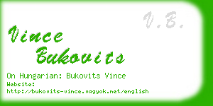 vince bukovits business card
